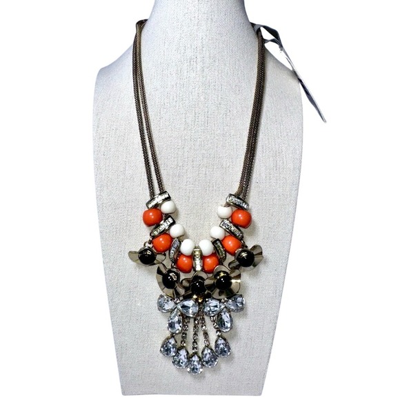 Anthropologie Jewelry - NWT ANTHROPOLOGIE Orange and White Statement Necklace